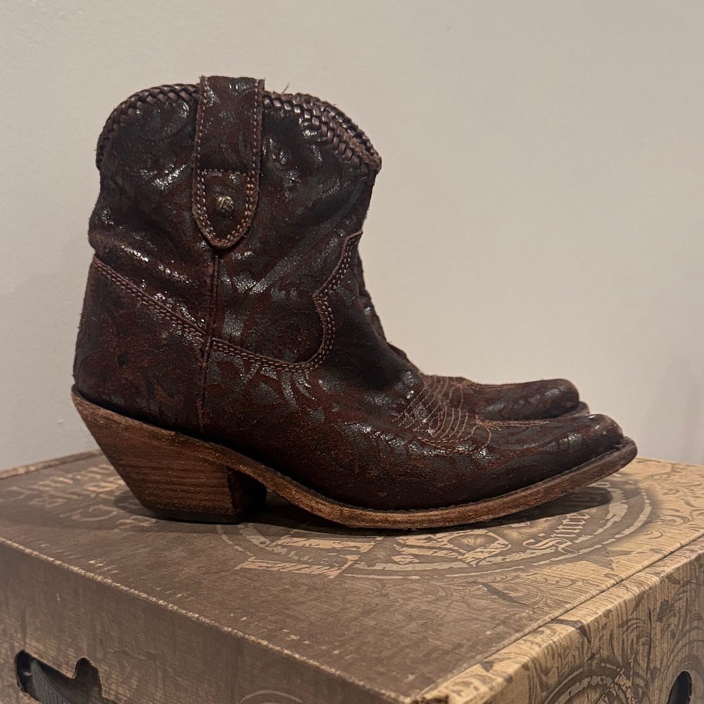 Liberty Black Boots — Brown Western Ankle Boots